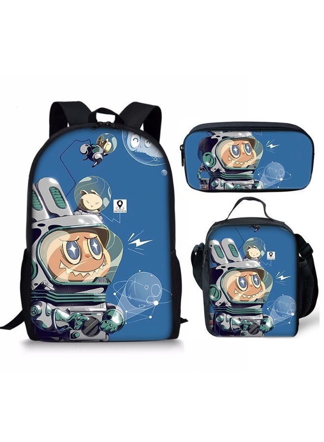 2025-2026 Labubu backpack pencil case Satchel three-piece suit leisure sports travel backpack student school backpack - Image 1